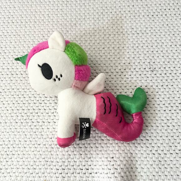 Tokidoki Pitaya Mermicorno Plush Pink Green Mermaid Unicorn Stuffed Animal Rare - Picture 1 of 6